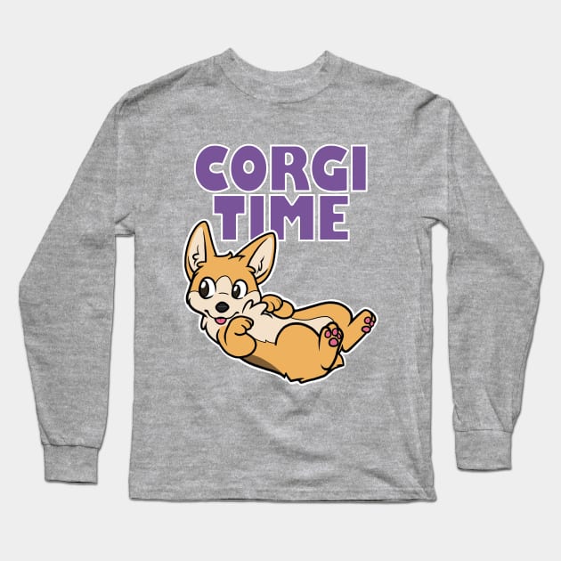 Corgi Time! Long Sleeve T-Shirt by toart